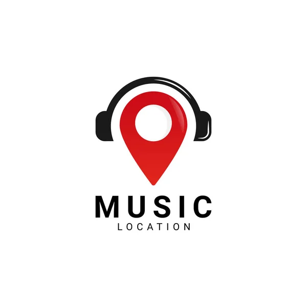 Μουσική Τοποθεσία Σχεδιασμός Λογότυπου Pin Μουσική Σχεδιασμός Λογότυπου — Διανυσματικό Αρχείο