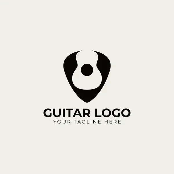 Gitarr Plectrum Logotyp Mall Gitarrplockning Vektor Design — Stock vektor