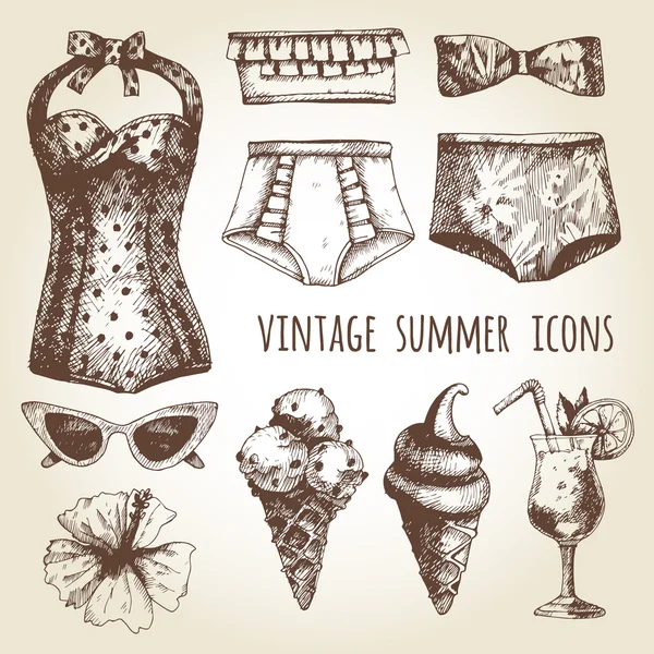 Vintage yaz simgeler