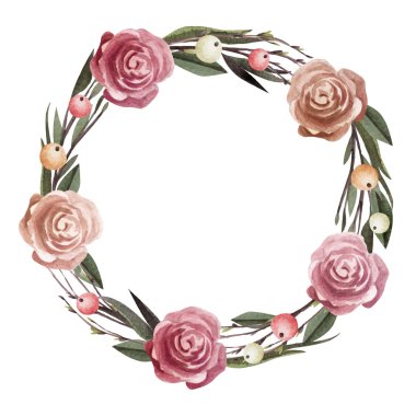 Vintage tarzı çiçek çelenk