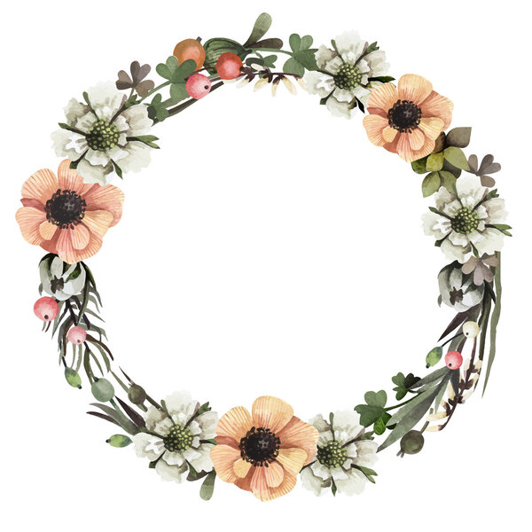 Floral wreath in vintage style