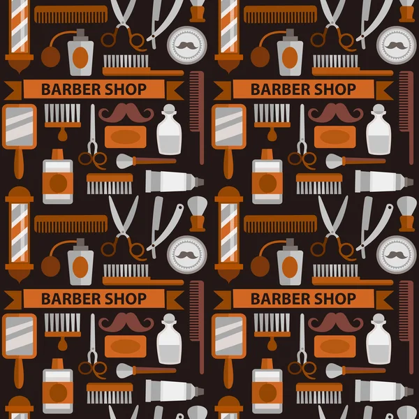 Seamless vector pattern barbershop tin shades of brown — Stock Vector