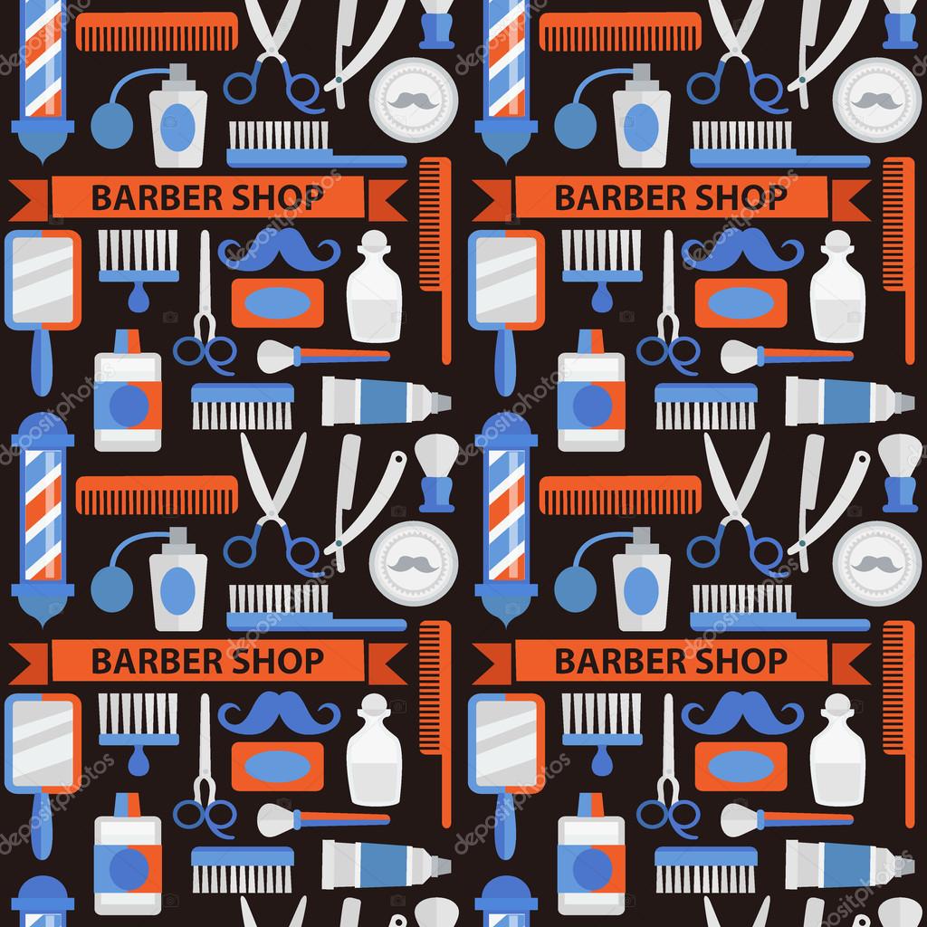 Seamless vector pattern barbershop in red blue tones â Stock Vector © AntoninaSh #58673101