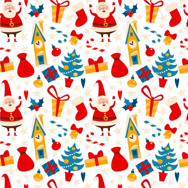 Bir Noel tema üzerine düz bir tarzda vektör seamless modeli