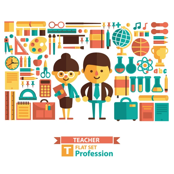 Teacher, student and education icons — Stock Vector