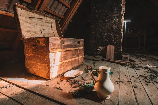 Creepy abandoned buildings with natural decay, so-called lost places