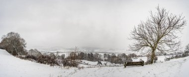 Wilhelmsdorf 'tan Constance Gölü yakınlarındaki Hoechsten' e kış yürüyüşü.