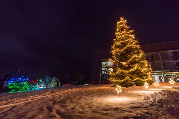 Beautiful Christmas Lighting Colorful Atmosphere Princely Winter Glow Bad Waldsee — Foto de Stock