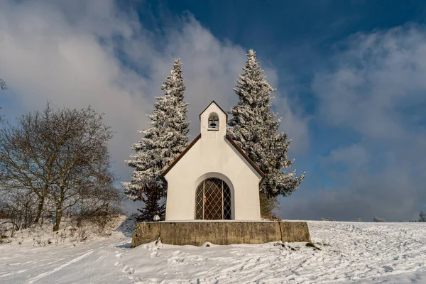 Fantastic Snow Covered Winter Landscape Heiligenberg Lake Constance Chapel — Stock Photo, Image