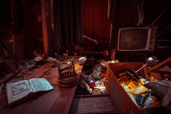 Espeluznante Edificio Abandonado Con Descomposición Natural Llamado Lugar Perdido Con —  Fotos de Stock