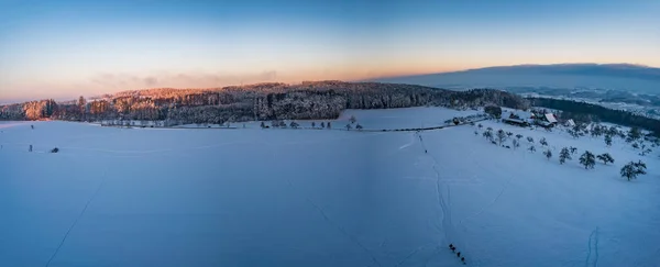 Passeio Fantástico Snowshoe País Das Maravilhas Inverno Gehrenberg Perto Lago — Fotografia de Stock