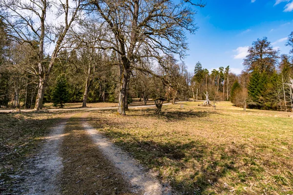 Spring hike through the Josefslust wildlife park near Sigmaringen, the hunting ground of the Hohenzollern princes