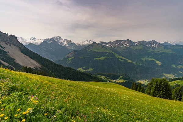 オーストリアのヴォールルベルクにあるDamels Faschina近くのBlasenkaとSeewaldseeの美しい山のハイキング — ストック写真