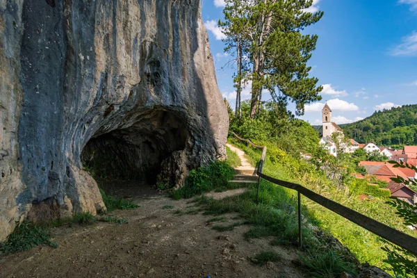 Exciting Cave Hike Veringenstadt Upper Danube Nature Park — Stock Photo, Image