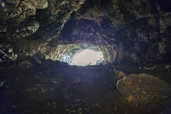 Exciting Cave Hike Veringenstadt Upper Danube Nature Park — Stock Photo, Image