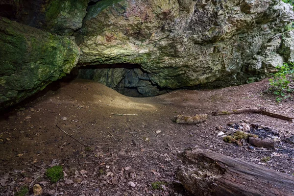 Hike Bittelschiesser Valley Many Caves Historic Hornstein Castle Ruins Laucherttal — Stock Photo, Image