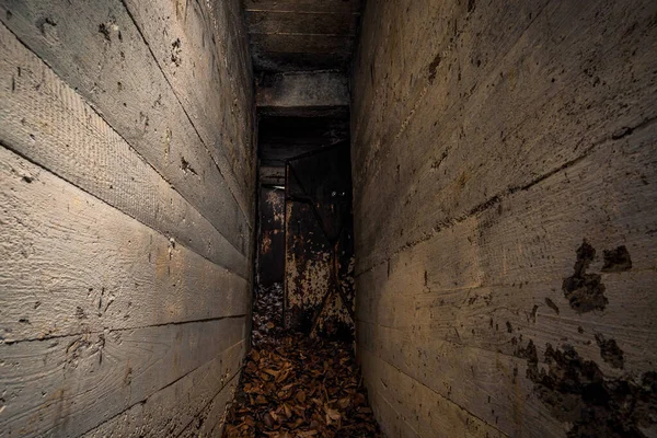 Ein Alter Kleiner Bunker Aus Dem Zweiten Weltkrieg Der Nähe — Stockfoto