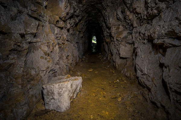 An old abandoned mining facility an ore mine tunnel system underground