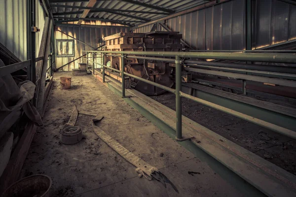 Gruselig Verlassene Industriebrache Mit Natürlichem Verfall Genannter Lost Place Eine — Stockfoto