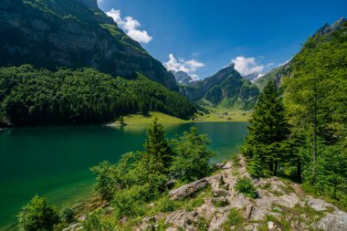 Nefes kesen bir dağ gölü, el değmemiş Apenzell Alpleri 'nde huzur ve macera çağrıştıran kıtır gökyüzünü ve yemyeşil ormanları yansıtır.