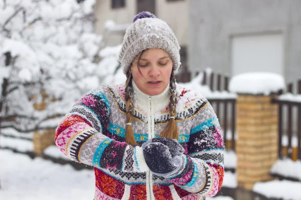 Luta bola de neve — Fotografia de Stock