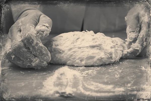 Making Dough, Black and white — Stock Photo, Image