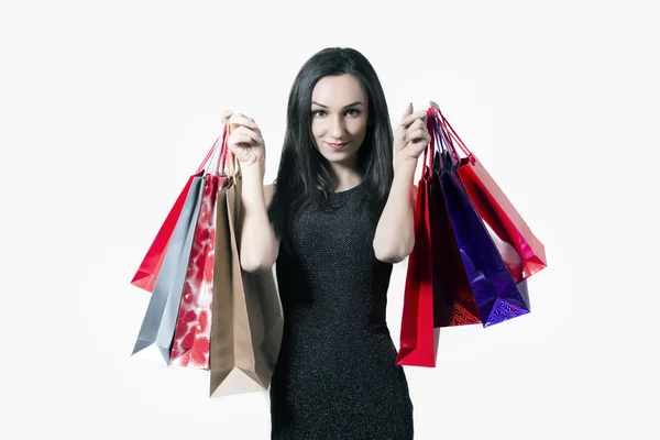 Mujer con bolsas de compras. —  Fotos de Stock