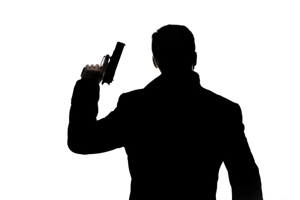 Man with gun silhouette — Stock Photo, Image