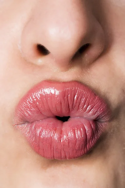 Lippen und Nase küssen — Stockfoto