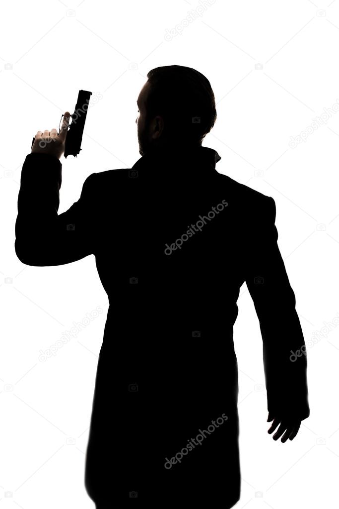 Man with gun silhouette