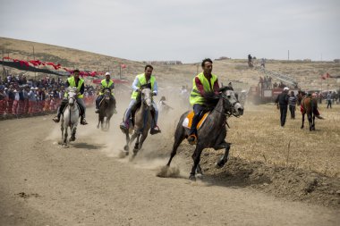 İzmir, Türkiye - 29 Mayıs 2016.Scene Menemens Seyrek köyünde Rahvan at yarışından.
