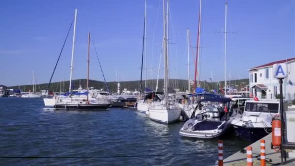 2020 Izmir Türkei November Aufnahme Von Teos Marina Nach Dem — Stockvideo