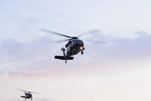 Izmir Turquia Setembro 2021 Helicóptero Polícia Atak Manifestando Céu Dia — Fotografia de Stock