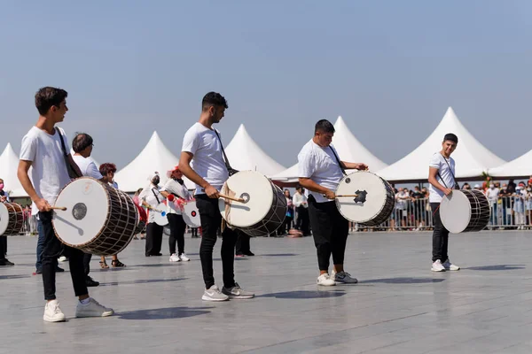 Izmir Türkei September 2021 Junge Trommler Spielen Tag Der Freiheit — Stockfoto