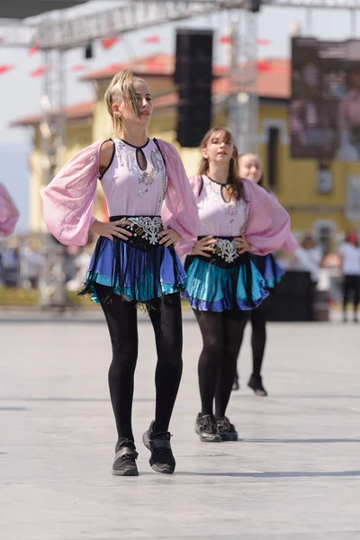 Izmir Turkey September 2021 Group Young People Performing Dance Republic — Stock Photo, Image