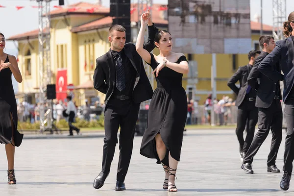 Izmir Turquie Septembre 2021 Groupe Danse Valse Izmir Dansant Sur — Photo