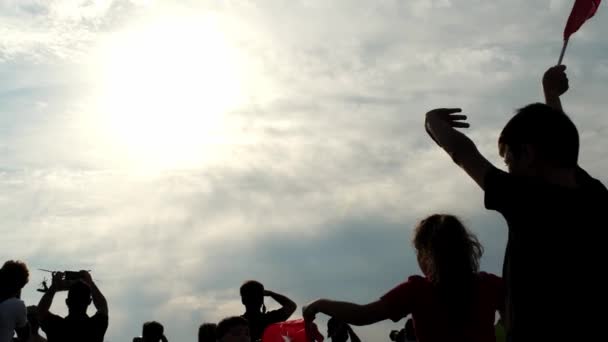 Izmir Turchia Settembre 2021 Aerei Che Volano Sul Cielo Nel — Video Stock