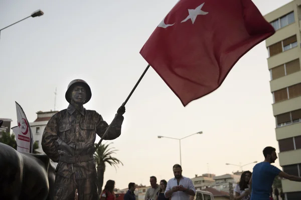 Street artist, Turkish soldier — Stock Photo, Image