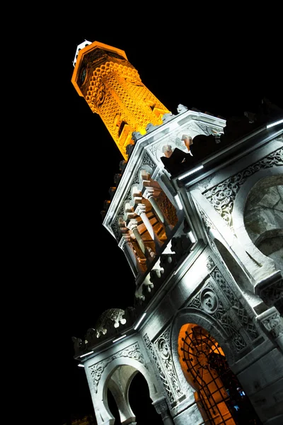 Izmir clock tower at night. — Stock Photo, Image