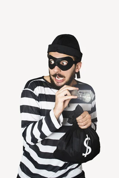 Einbrecher bei Raubüberfall erwischt. — Stockbild Einbrecher — Stockfoto