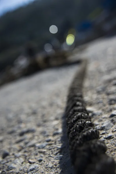 Fisher rope on ground. — Stock Photo, Image