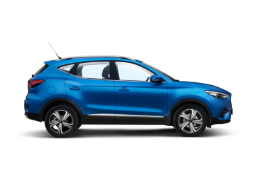 Mavi renkli Modern B-SUV araba Şeffaf Arkaplan Sağında Görünüm