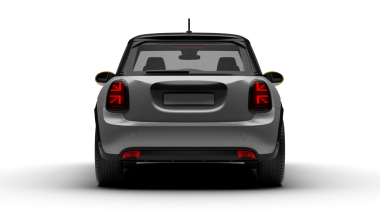 Gri renkli modern elektrikli bavul arabasının tam arka görüntüsü şeffaf arkaplanda sergilenmektedir