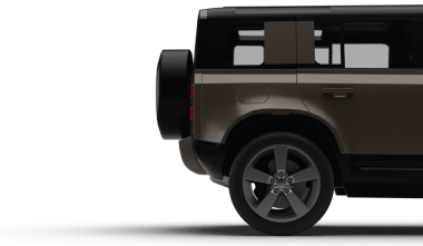 Kahverengi modern SUV 'nin 3D görüntüsü. Arka sağ tarafı yarı yarıya gösteren şeffaf arkaplan.