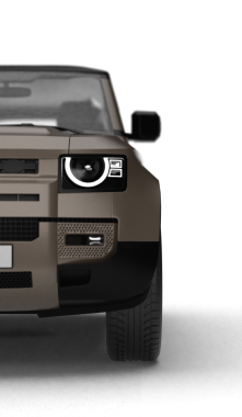 Şeffaf arkaplanda kısmi sol bölümü gösteren kahverengi bir SUV 'nin 3D görüntüsü