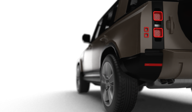 Hafif sol arka perspektiften, şeffaf arkaplanda izole edilmiş kahverengi bir SUV 'nin 3D görüntüsü