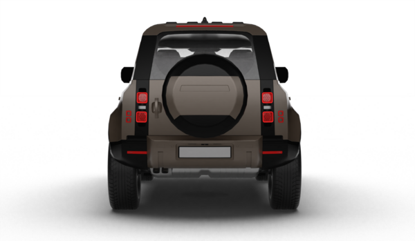 Çağdaş kahverengi bir SUV 'nin arka perspektiften 3 boyutlu görüntüsü şeffaf arkaplanda izole edilmiş.