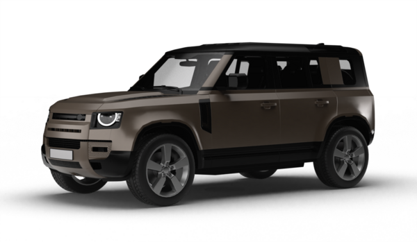 Hafif sol ön perspektiften şeffaf arkaplanda izole edilmiş kahverengi bir SUV 'nin 3D görüntüsü