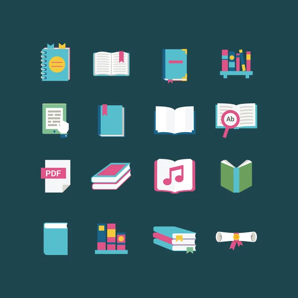 Libro Iconos — Vector de stock