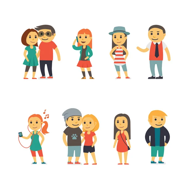 Group of People on the Street — Stock Vector